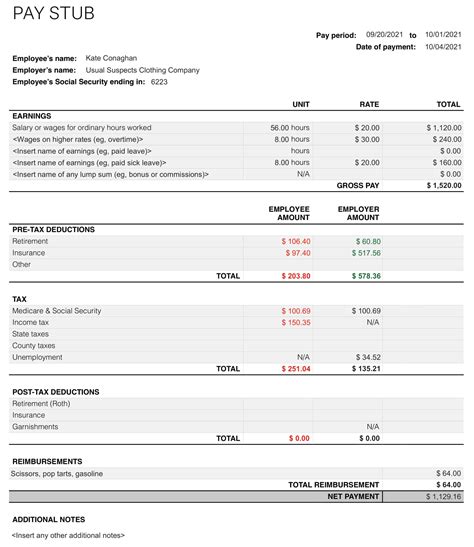 Paycheck Stub Template Excel