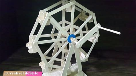 How To Make A Ferris Wheel With Popsicle Sticks At Home Youtube