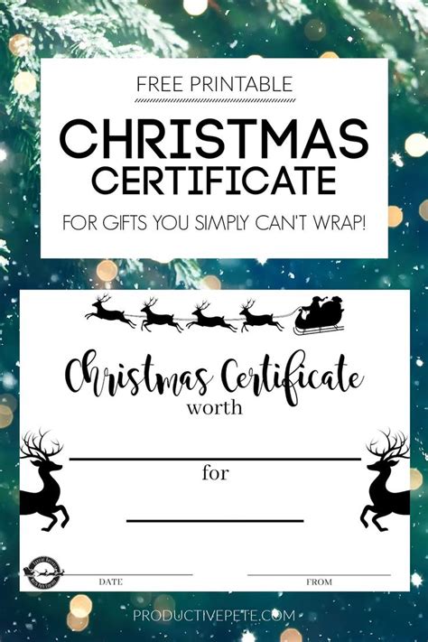 Free Printable Christmas Certificate Template For Gifts Free