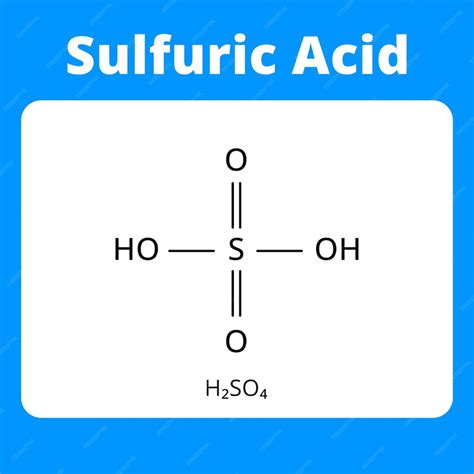 Premium Vector | Sulfuric acid chemical formula structure vector