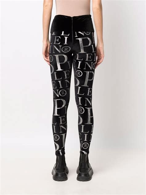 Philipp Plein Leggins Con Logo Estampado Negro Farfetch Mx