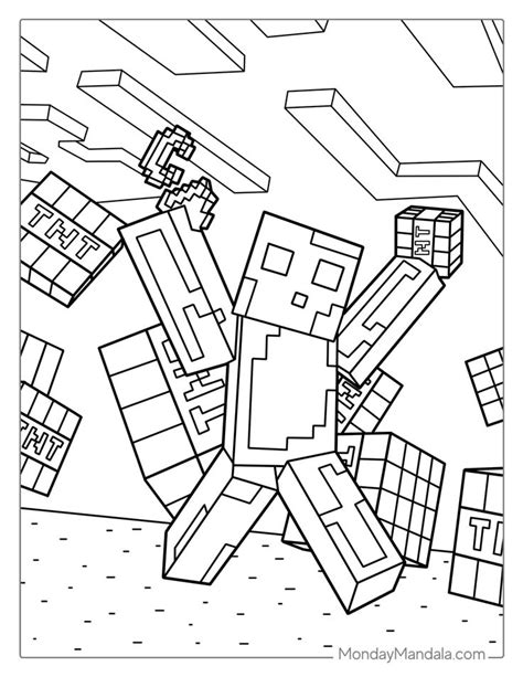 An Image Of A Minecraft Coloring Page