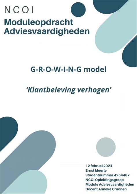 Geslaagde 9 Module Adviesvaardigheden NCOI Klantbeleving Verhogen