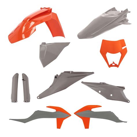 Acerbis Kit Plastique Complet Full Kit Ktm Exc Exc F Gris Orange