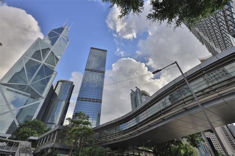 Edificios De Oficinas Modernos En El Centro De Hong Kong 18 De Junio De