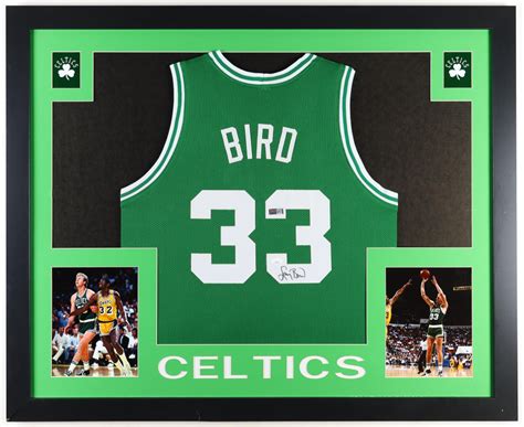 Larry Bird Signed Custom Framed Jersey Display Jsa Pristine Auction