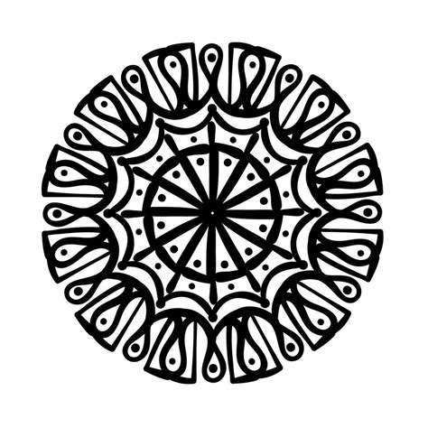 Circular Mandala Floral Silhouette Style Icon Vector Art At