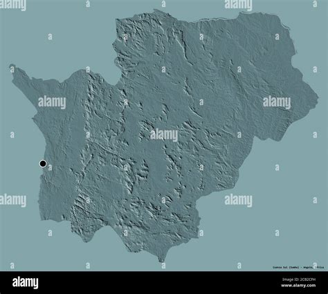 Shape Of Cuanza Sul Province Of Angola With Its Capital Isolated On A