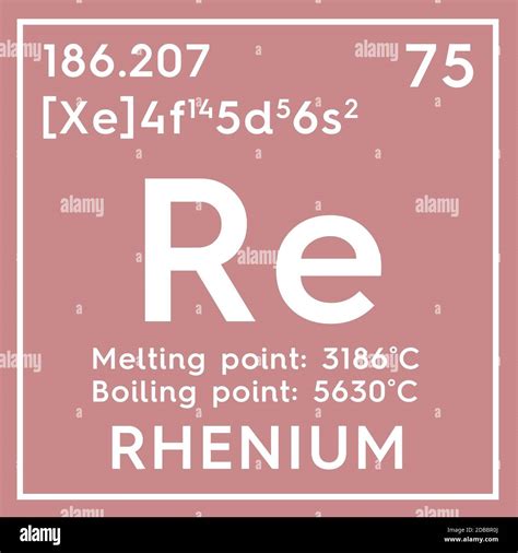 Rhenium Transition Metals Chemical Element Of Mendeleev S Periodic