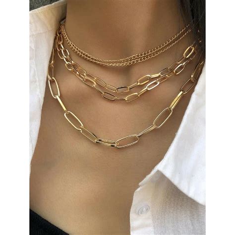 Buy Oomph Gold Tone Link Chain Multi Layered Multi Strand Delicate