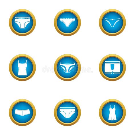 Panties Icons Set Flat Style Stock Vector Illustration Of Lingerie Fashion