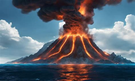 Premium AI Image | Underwater Volcanoes in the Ocean Floor