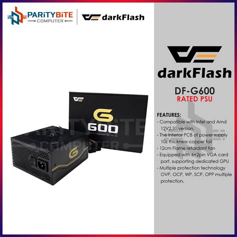 DarkFlash G600 Rated Power 600W Intel ATX 12V2 31 Switch Power Supply