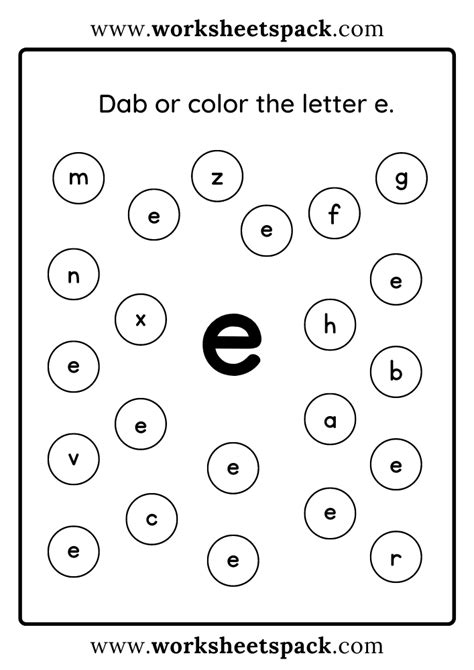 Free Letter E Printable Worksheets - worksheetspack