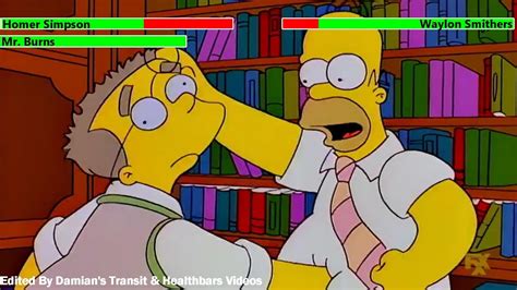 Homer Simpson vs. Waylon Smithers with healthbars - YouTube