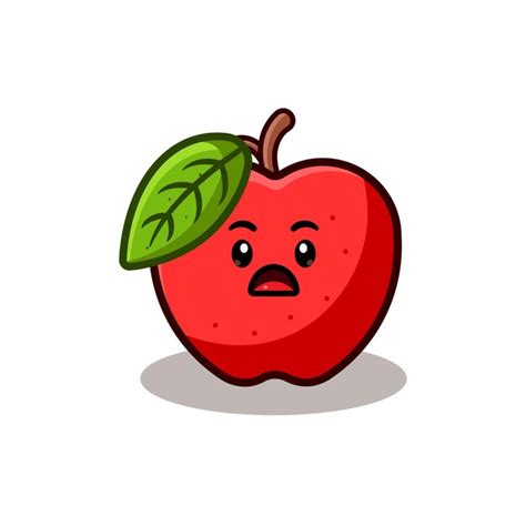 Impactante Fruta De Manzana De Dibujos Animados De Caducidad Vector