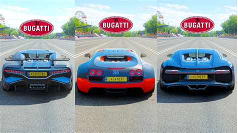 Forza Horizon 4 Drag Race Bugatti Chiron Vs Bugatti Divo Vs Bugatti