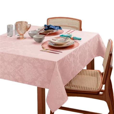 Toalha De Mesa Jacquard Retangular Casa Laura Enxovais Glamour Premium