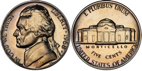 Five Cent Coin 1980 S Cameo Proof Jefferson Nickel San Francisco Mint ...