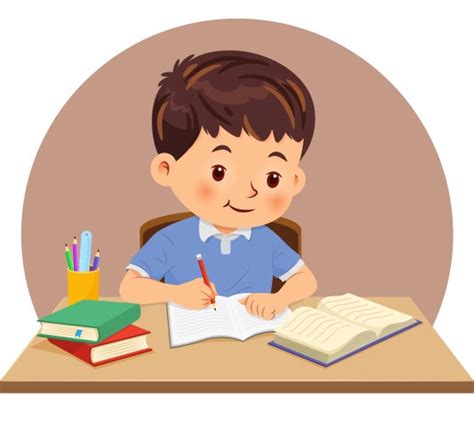 Cartoon Kid Writing Vector Images (over 24,000)