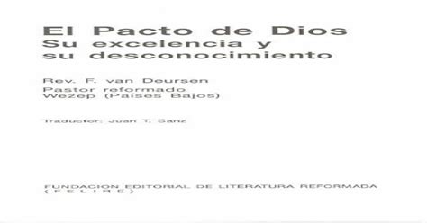 · El Pacto De Dios Su Excelencia Y Su Desconocimiento Rev F Van