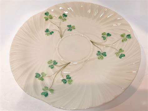 Black Mark Belleek Plate Shamrock Plate Harp Shamrock Ware Plate