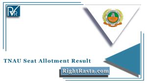 Tnau Seat Allotment Result Out Online Counselling Results