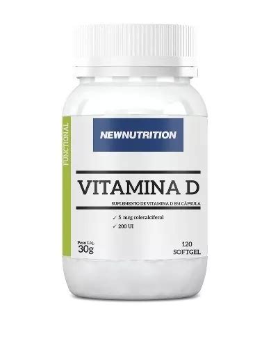 Suplemento em cápsulas NewNutrition Vitamina D 200UI vitaminas Vitamina