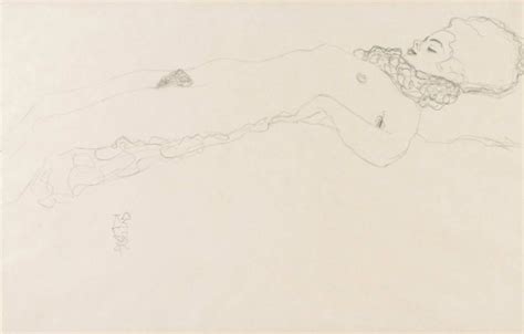 Naked Girl With Ruff Lying By Gustav Klimt Artforall