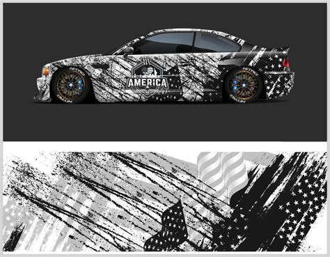 American Flag car wrap and livery design 12788619 Vector Art at Vecteezy