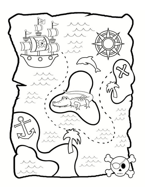 Coloriages carte au trésor Pirate coloring pages Coloring pages