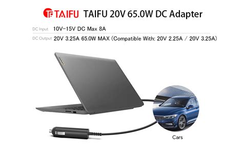 TAIFU DC 20V 65W Netzteil KFZ Ladekabel für Lenovo IdeaPad S130 S340