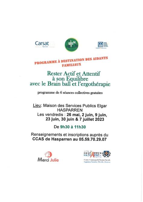 Programme à destination des aidants familiaux Commune de MACAYE