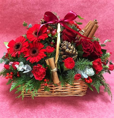 Christmas Flower Basketessex Florist With Free Delivery