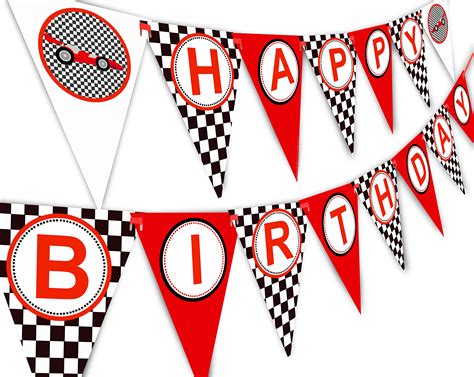 Amazon.com: Race Car Birthday Banner Pennant : Toys & Games