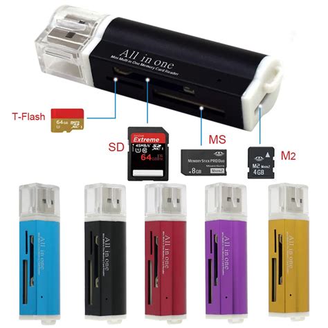 Multi All In 1 Micro Usb 2 0 Memory Card Reader Adapter For Micro Sd Sdhc Tf M2 Mmc Ms Pro Duo