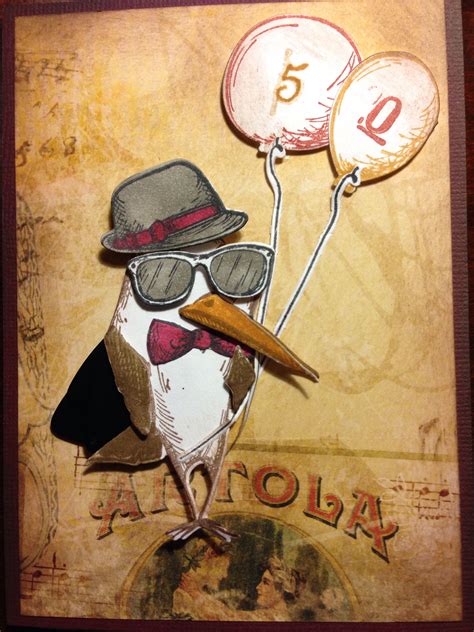 50th Birthday Card Dp Bird Crazy Tim Holtz Tim Holtz Crazy Birds