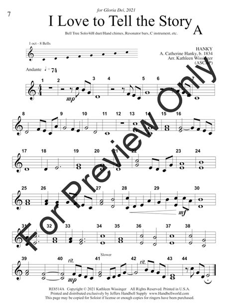 I Love To Tell The Story By A Catherine Hankey A J W Pepper Sheet Music