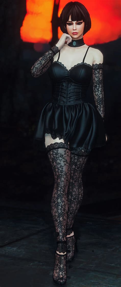 Vtaw Gothic Dress CBBE BodySlide At Fallout 4 Nexus Mods And