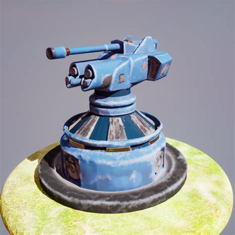 3D Printable Stylized sci fi turret by Daniel Mortensen