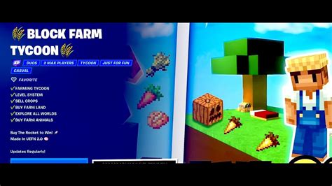 Fortnite 🌾block Farm Tycoon🌾 Full Walkthrough Map Code 4260 9031 4605 Youtube