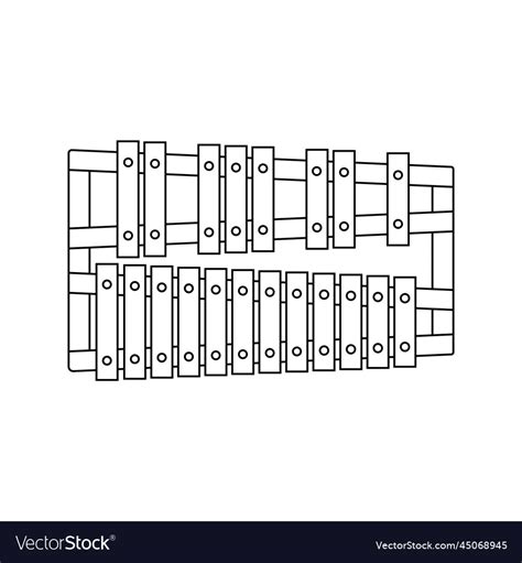 Glockenspiel Percussion Outline Icon On Isolated Vector Image