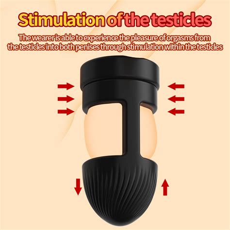 Male Scrotum Testicle Squeeze Ring Cage Penis Stretcher Enhancer Men