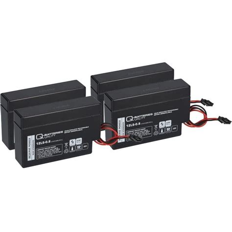 Q-Batteries 4x Q-Batteries 12LS-0.8 12V 0,8Ah AGM Blei-Vlies Akku Heim ...