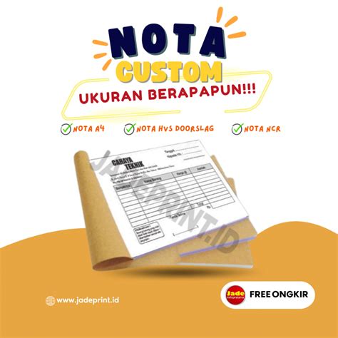 Jual Min Order Pcs Nota Custom Nota Custom Ply Nota Laundry Nota