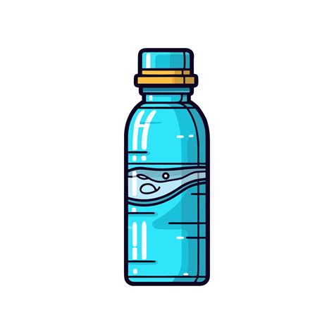 water bottle clip art illustration. Transparent background. Generative ...