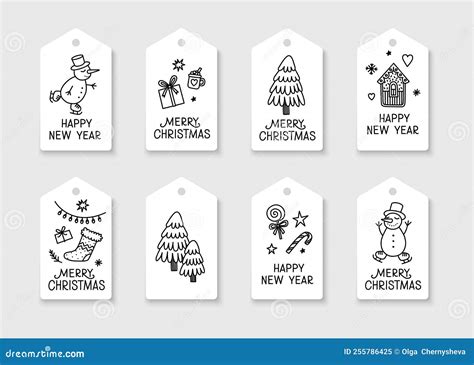 Christmas Tags For Coloring Gift Tags Vector Template For Creativity