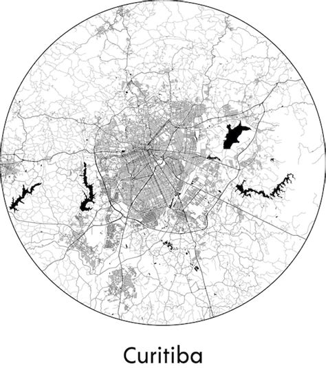 Premium Vector City Map South America Brazil Curitiba Vector Illustration