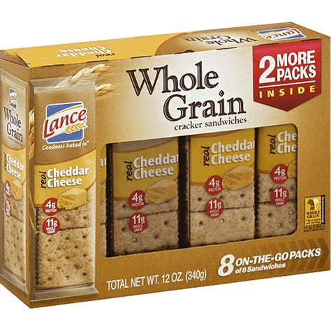 Lance Whole Grain Real Cheddar Cheese Cracker Sandwiches 8 PK