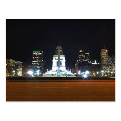 Indianapolis Skyline at Night Postcard | Zazzle.com